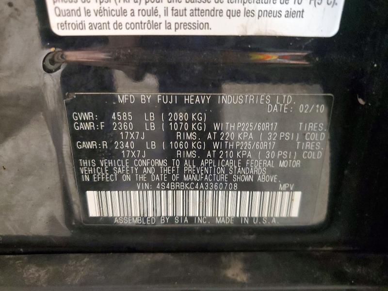 69532806 :رقم المزاد ، 4S4BRBKC4A3360708 vin ، 2010 Subaru Outback مزاد بيع