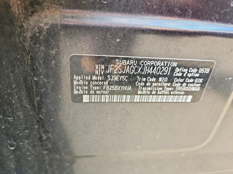 Продажа на аукционе авто 2018 Subaru Forester, vin: JF2SJAGCXJH440291, номер лота: 70336006
