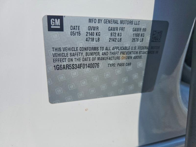 2015 Cadillac Cts მანქანა იყიდება აუქციონზე, vin: 1G6AR5S34F0140076, აუქციონის ნომერი: 69501496