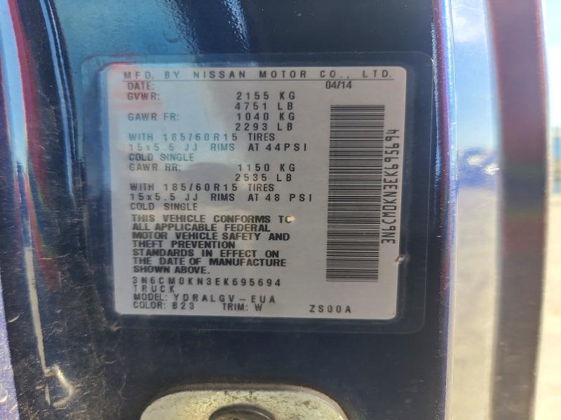 2014 Nissan Nv200 მანქანა იყიდება აუქციონზე, vin: 3N6CM0KN3EK695694, აუქციონის ნომერი: 66106556