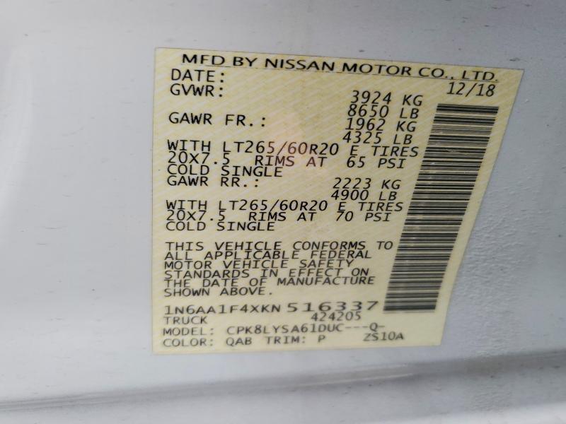 Продажа на аукционе авто 2019 Nissan Titan Xd, vin: 1N6AA1F4XKN516337, номер лота: 69042996