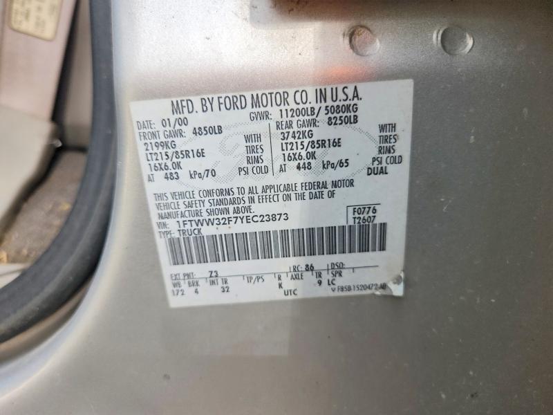 Aukcja sprzedaży 2000 Ford F350, vin: 1FTWW32F7YEC23873, numer aukcji: 69241816