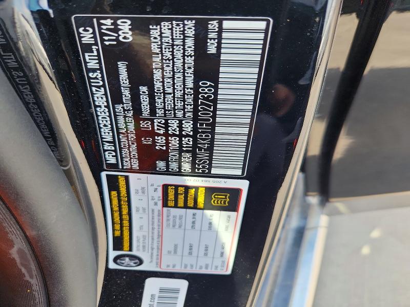Aukcja sprzedaży 2015 Mercedes-benz C, vin: 55SWF4KB1FU027389, numer aukcji: 70476096