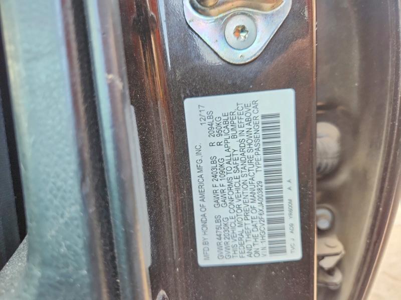2018 Honda Accord მანქანა იყიდება აუქციონზე, vin: 1HGCV2F6XJA003829, აუქციონის ნომერი: 70119206