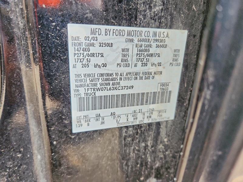 Aukcja sprzedaży 2003 Ford F150, vin: 1FTRW07L63KC37249, numer aukcji: 69546026