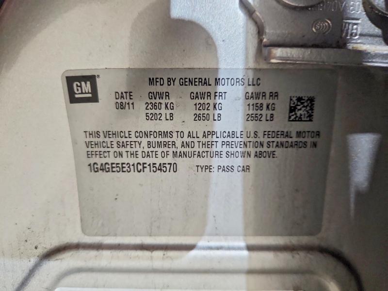 Aukcja sprzedaży 2012 Buick Lacrosse, vin: 1G4GE5E31CF154570, numer aukcji: 67373986