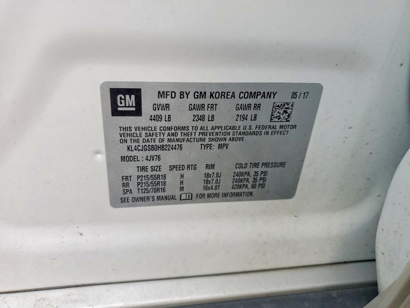 Продажа на аукционе авто 2017 Buick Encore, vin: KL4CJGSB0HB224476, номер лота: 69135906
