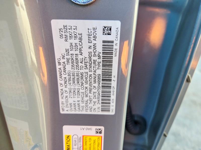 68239436 :رقم المزاد ، 2HKRS4H75SH495859 vin ، 2025 Honda Cr-v مزاد بيع