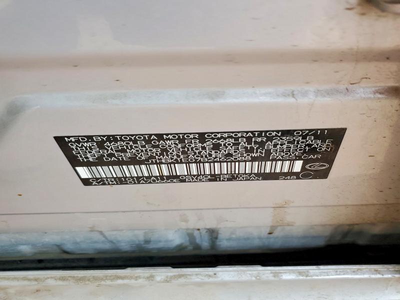 2011 Lexus Es მანქანა იყიდება აუქციონზე, vin: JTHBK1EG7B2462088, აუქციონის ნომერი: 70733956