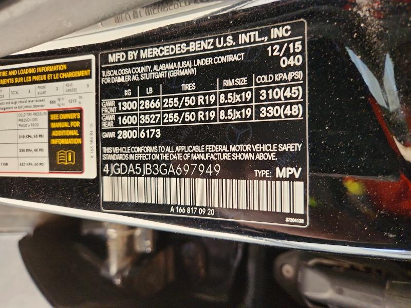 Продаж на аукціоні авто 2016 Mercedes-benz Gle, vin: 4JGDA5JB3GA697949, номер лоту: 69169786