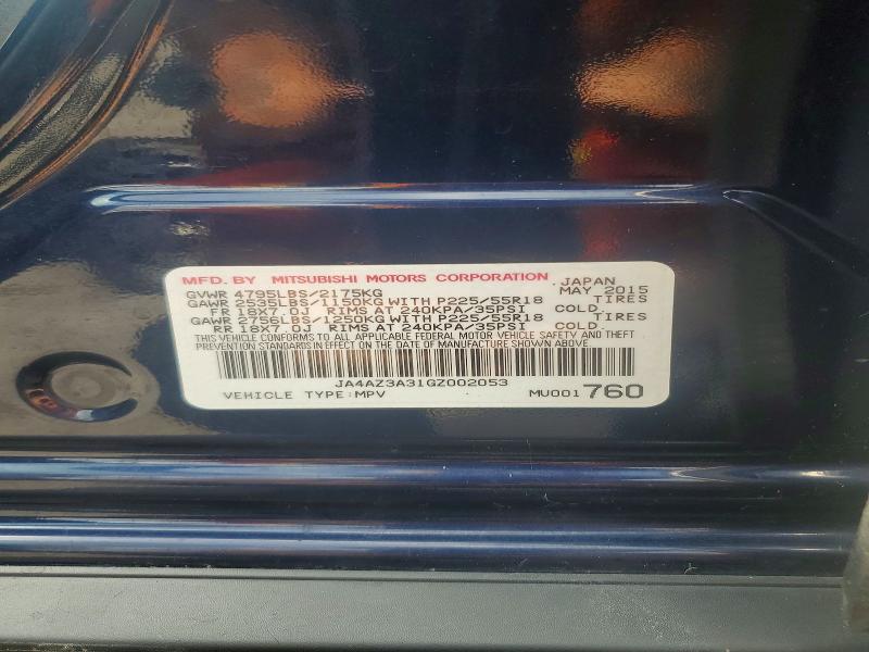 Продажа на аукционе авто 2016 Mitsubishi Outlander, vin: JA4AZ3A31GZ002053, номер лота: 68218386