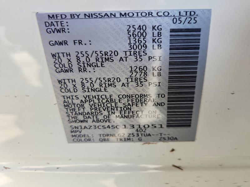 Aukcja sprzedaży 2025 Nissan Murano, vin: 5N1AZ3CS4SC131051, numer aukcji: 68664136