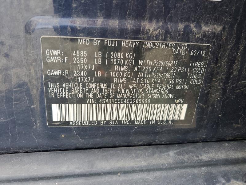 Auction sale of the 2012 Subaru Outback, vin: 4S4BRCCC4C3265900        , lot number: 69208246