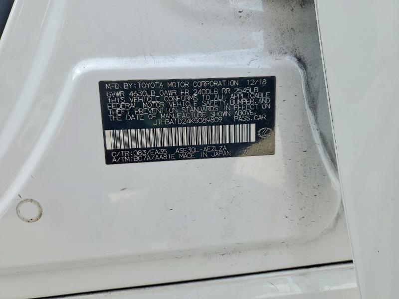 Продаж на аукціоні авто 2019 Lexus Is, vin: JTHBA1D24K5089809, номер лоту: 67780556