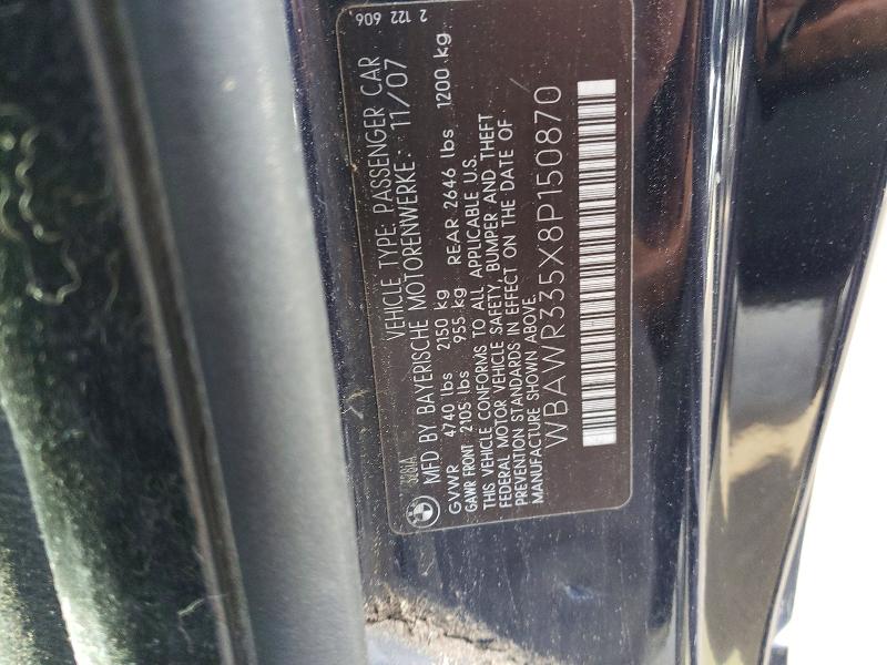 Продажа на аукционе авто 2008 Bmw 328, vin: WBAWR335X8P150870, номер лота: 68380506
