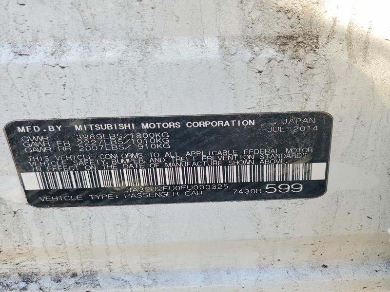 68983866 :رقم المزاد ، JA32U2FU0FU000325 vin ، 2015 Mitsubishi Lancer مزاد بيع