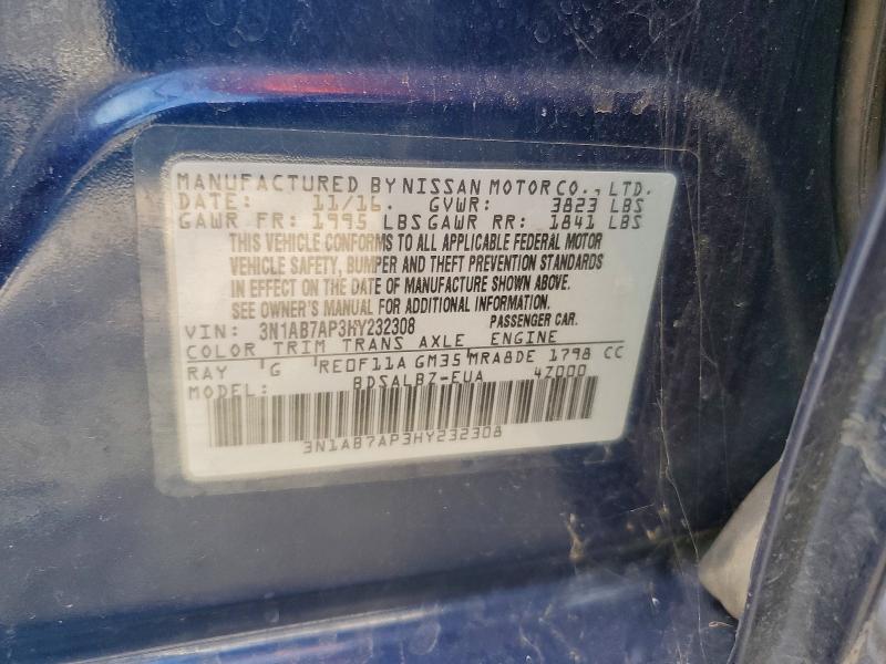 Продажа на аукционе авто 2017 Nissan Sentra, vin: 3N1AB7AP3HY232308, номер лота: 68202146