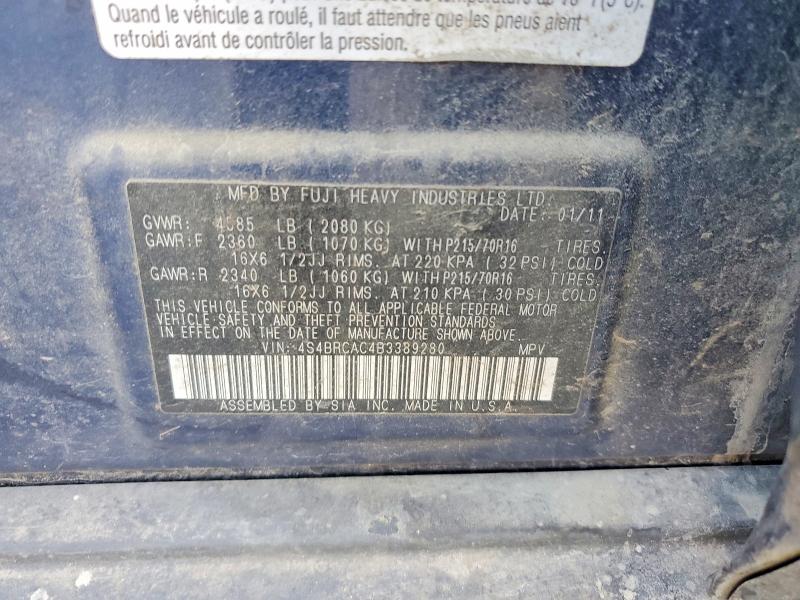 67471326 :رقم المزاد ، 4S4BRCAC4B3389280 vin ، 2011 Subaru Outback مزاد بيع