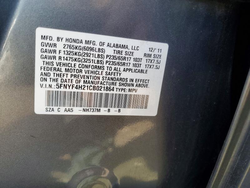 Продаж на аукціоні авто 2012 Honda Pilot, vin: 5FNYF4H21CB021864, номер лоту: 70330866