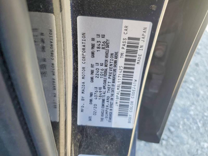 67785656 :رقم المزاد ، JM1BPALM8L1171425 vin ، 2020 Mazda 3 مزاد بيع
