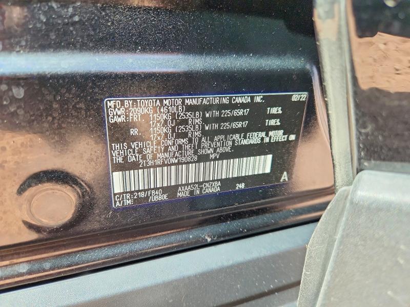 Aukcja sprzedaży 2022 Toyota Rav4, vin: 2T3H1RFV0NW190828, numer aukcji: 68153816