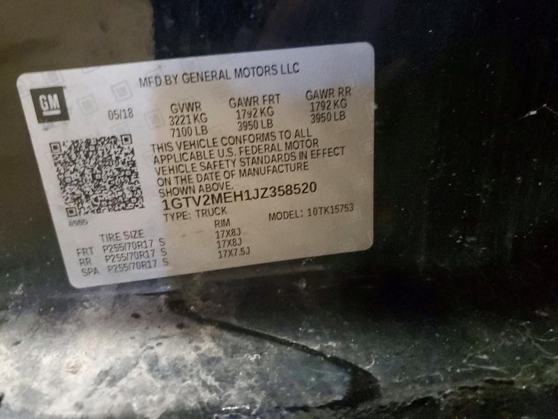 67877076 :رقم المزاد ، 1GTV2MEH1JZ358520 vin ، 2018 Gmc Sierra مزاد بيع