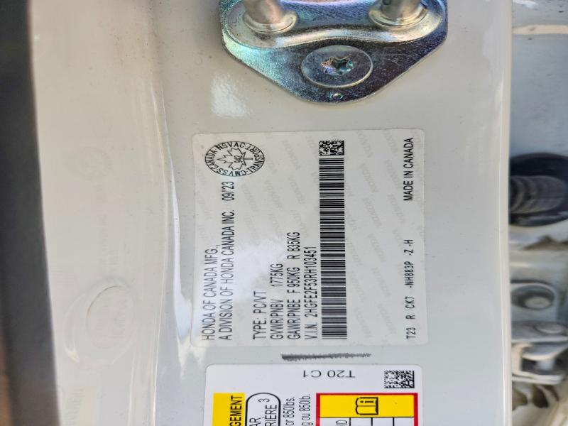 70483876 :رقم المزاد ، 2HGFE2F53RH103451 vin ، 2024 Honda Civic مزاد بيع