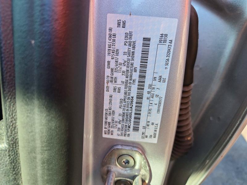 Aukcja sprzedaży 2020 Ford Escape, vin: 1FMCU0G60LUA29664, numer aukcji: 69242356