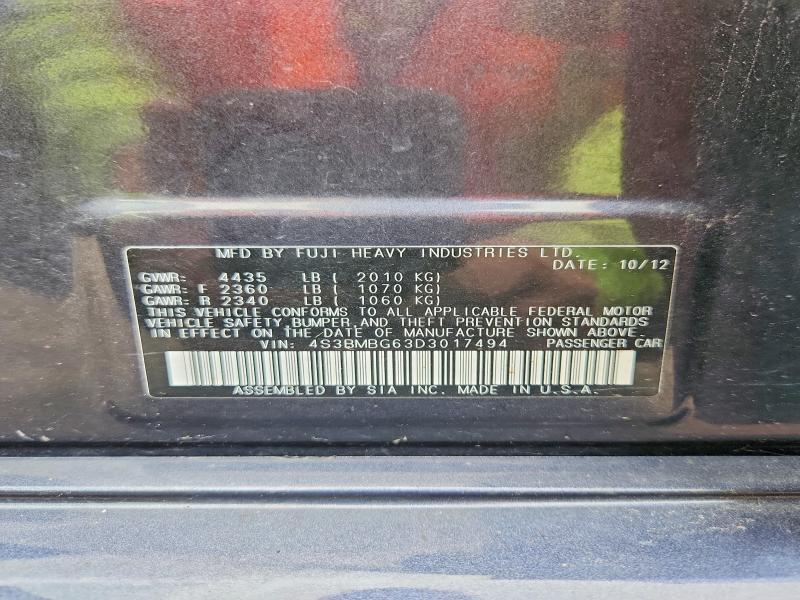69005466 :رقم المزاد ، 4S3BMBG63D3017494 vin ، 2013 Subaru Legacy مزاد بيع
