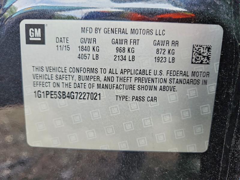 Продажа на аукционе авто 2016 Chevrolet Cruze Limited, vin: 1G1PE5SB4G7227021, номер лота: 68636456