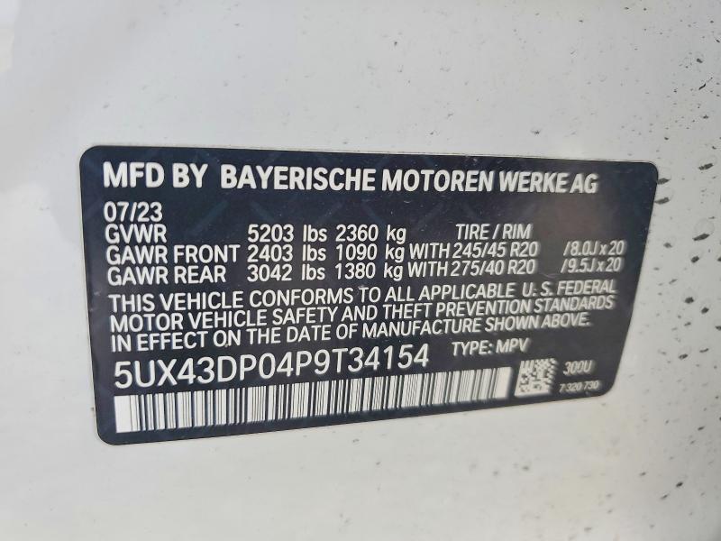 Продажа на аукционе авто 2023 Bmw X3, vin: 5UX43DP04P9T34154, номер лота: 66051366