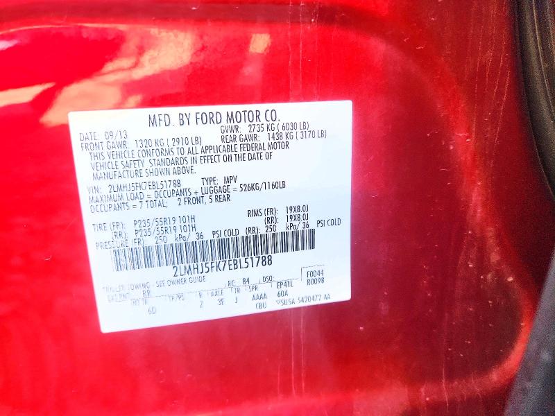 Продажа на аукционе авто 2014 Lincoln Mkt, vin: 2LMHJ5FK7EBL51788, номер лота: 67871366