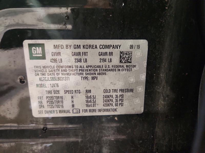 Продажа на аукционе авто 2020 Chevrolet Trax, vin: KL7CJLSB5LB031311, номер лота: 69721016