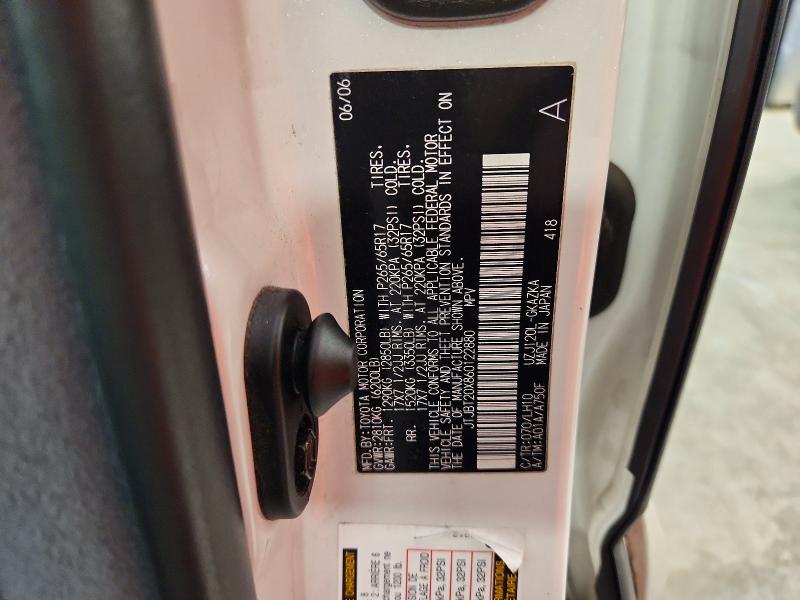 Aukcja sprzedaży 2006 Lexus Gx, vin: JTJBT20X860122880, numer aukcji: 68716756