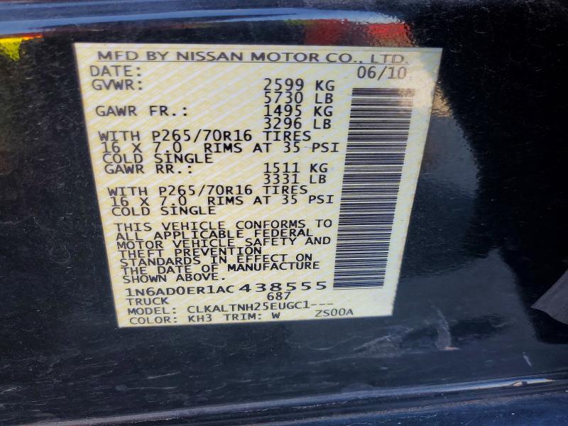Продаж на аукціоні авто 2010 Nissan Frontier, vin: 1N6AD0ER1AC438555, номер лоту: 67324176