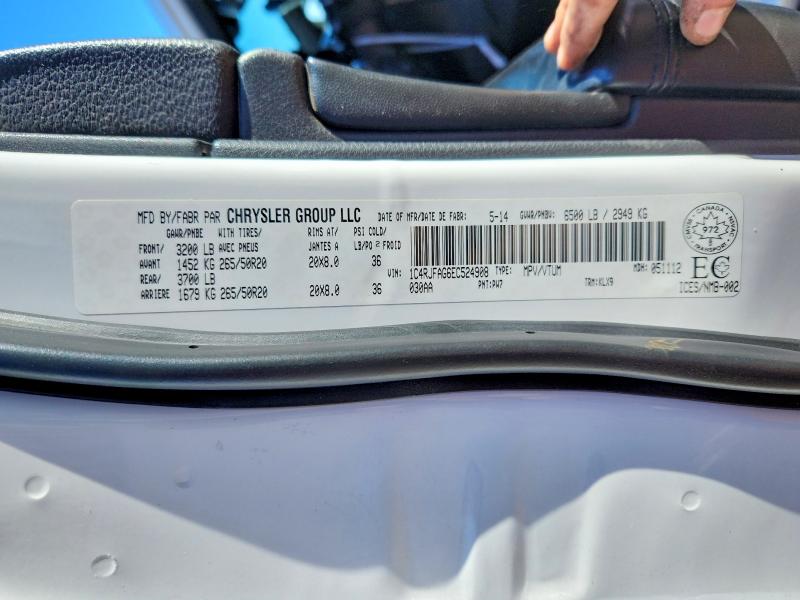 Продаж на аукціоні авто 2014 Jeep Grand Cherokee, vin: 1C4RJFAG6EC524908, номер лоту: 70082046
