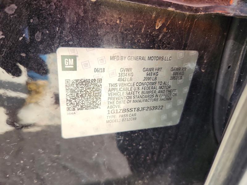 Aukcja sprzedaży 2018 Chevrolet Malibu, vin: 1G1ZB5ST8JF253922, numer aukcji: 68265966