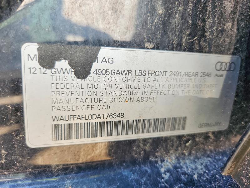 Auction sale of the 2013 Audi A4, vin: WAUFFAFL0DA176348, lot number: 67850326