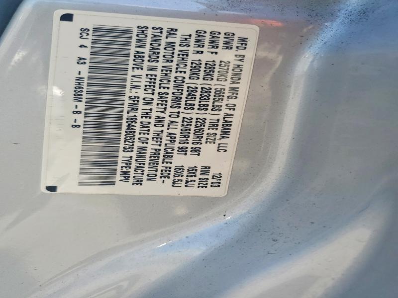 68249106 :رقم المزاد ، 5FNRL18644B052753 vin ، 2004 Honda Odyssey مزاد بيع