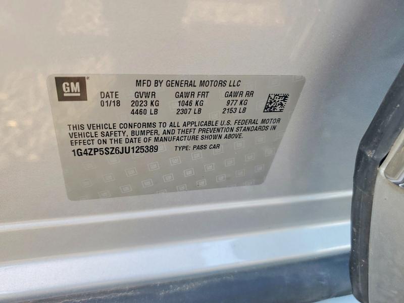 68324866 :رقم المزاد ، 1G4ZP5SZ6JU125389 vin ، 2018 Buick Lacrosse مزاد بيع