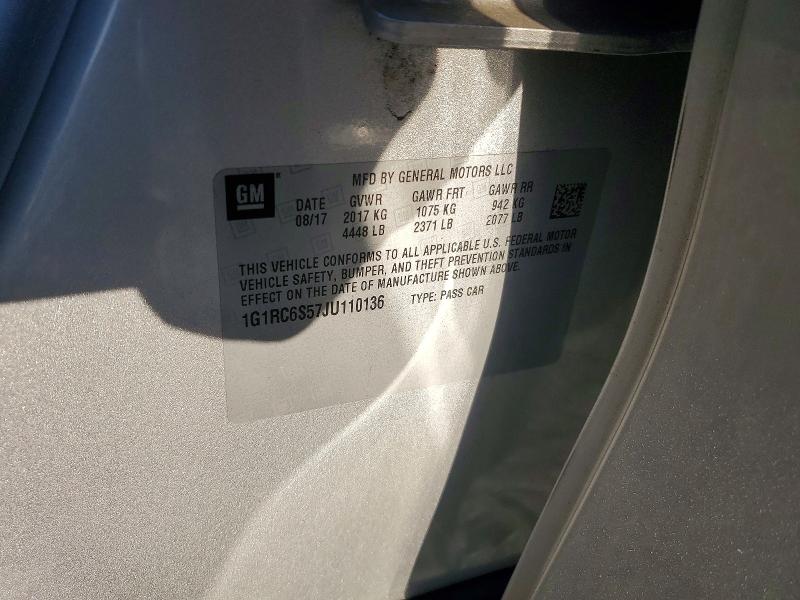 Продаж на аукціоні авто 2018 Chevrolet Volt, vin: 1G1RC6S57JU110136, номер лоту: 68222466