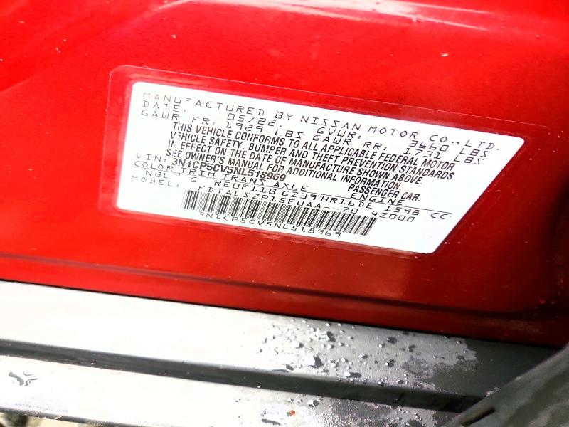 Aukcja sprzedaży 2022 Nissan Kicks, vin: 3N1CP5CV5NL518969, numer aukcji: 67308466