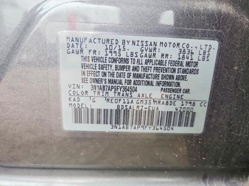 Продажа на аукционе авто 2015 Nissan Sentra, vin: 3N1AB7AP9FY364504, номер лота: 67804916