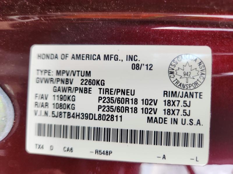 Продаж на аукціоні авто 2013 Acura Rdx, vin: 5J8TB4H39DL802811, номер лоту: 66416556