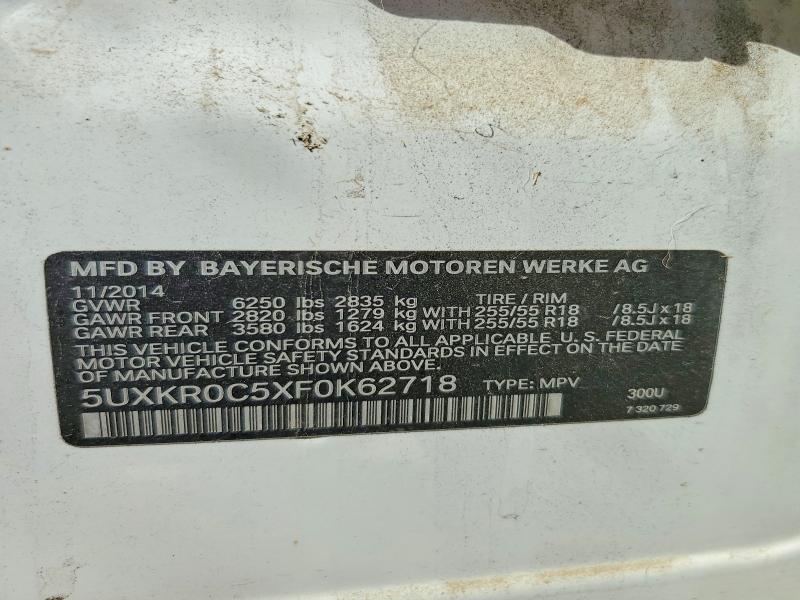 2015 Bmw X5 მანქანა იყიდება აუქციონზე, vin: 5UXKR0C5XF0K62718, აუქციონის ნომერი: 67556576