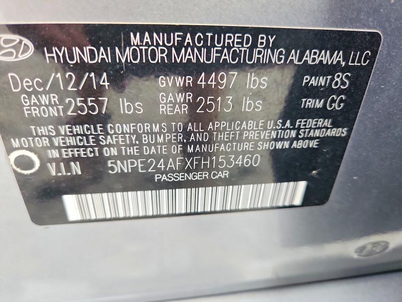 Продажа на аукционе авто 2015 Hyundai Sonata, vin: 5NPE24AFXFH153460, номер лота: 69783936