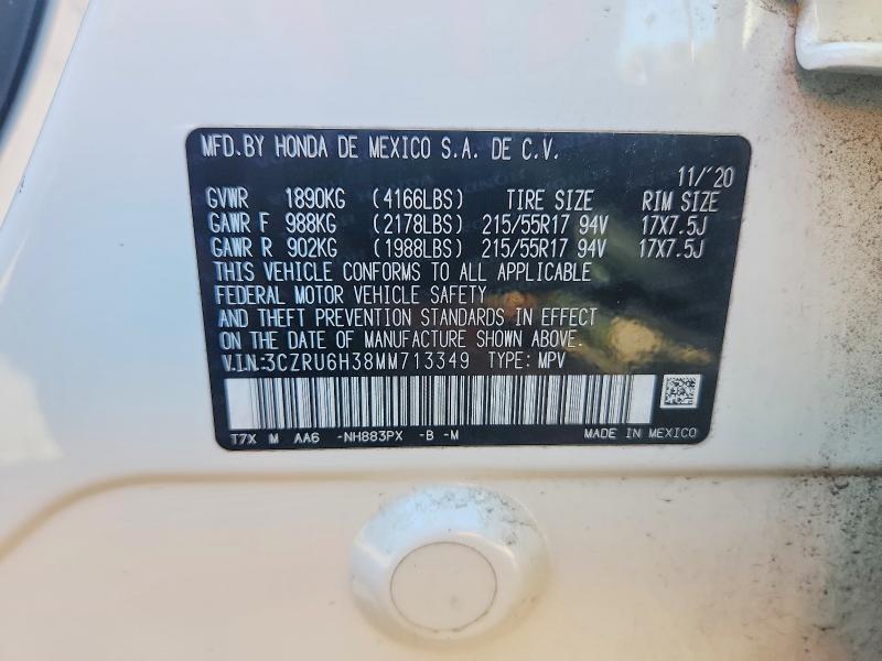 Продажа на аукционе авто 2021 Honda Hr-v, vin: 3CZRU6H38MM713349, номер лота: 69400156