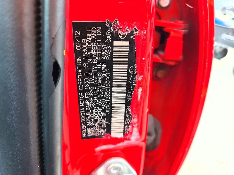 Aukcja sprzedaży 2012 Toyota Prius C, vin: JTDKDTB30C1502012, numer aukcji: 68583516