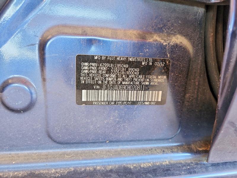 Продаж на аукціоні авто 2012 Subaru Impreza, vin: JF1GJAD69CH020811, номер лоту: 68028186