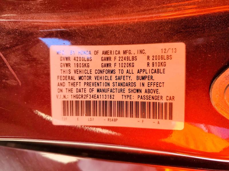 Aukcja sprzedaży 2014 Honda Accord, vin: 1HGCR2F34EA113162, numer aukcji: 67489426